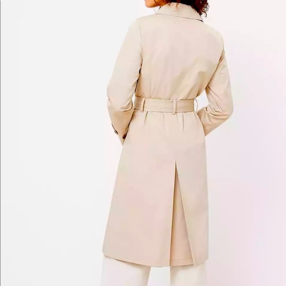 Loft Tan Midi Trench Coat New With Tags - Picture 2 of 4
